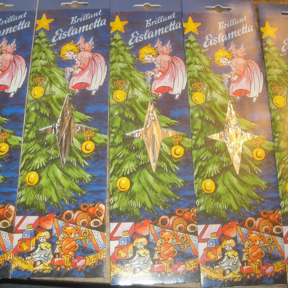 5  Real METAL Foil Christmas Tree Silver Icicles  Eislametta "Lead" Tinsel Old!